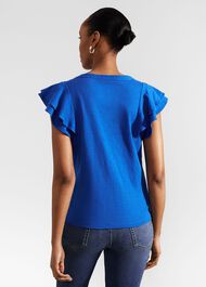 Isabella Cotton Slub Top, Atlantic Blue, hi-res