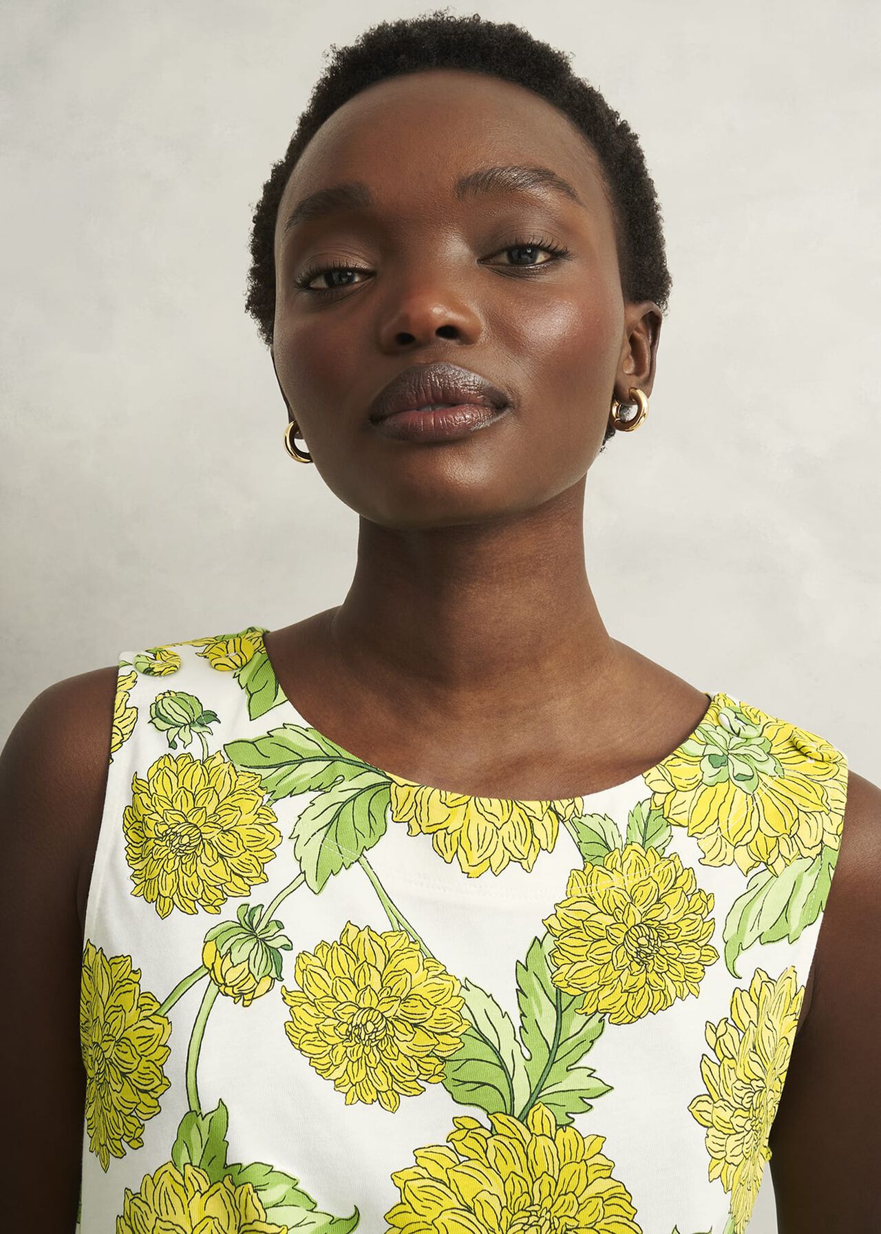 Maddy Cotton Printed Top, Ivory Multi, hi-res