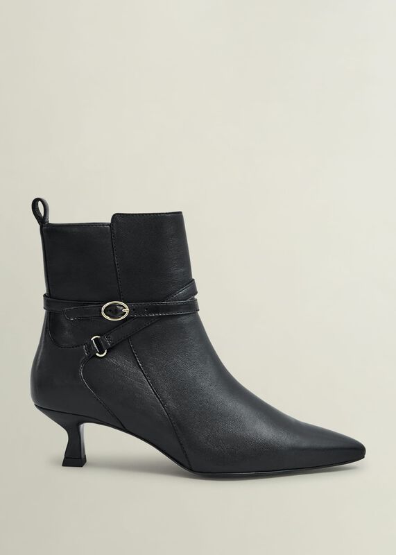 Loretta Leather Heeled Ankle Boots