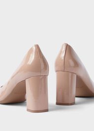 Sonia Suede Block Heel Court Shoes, Nude, hi-res