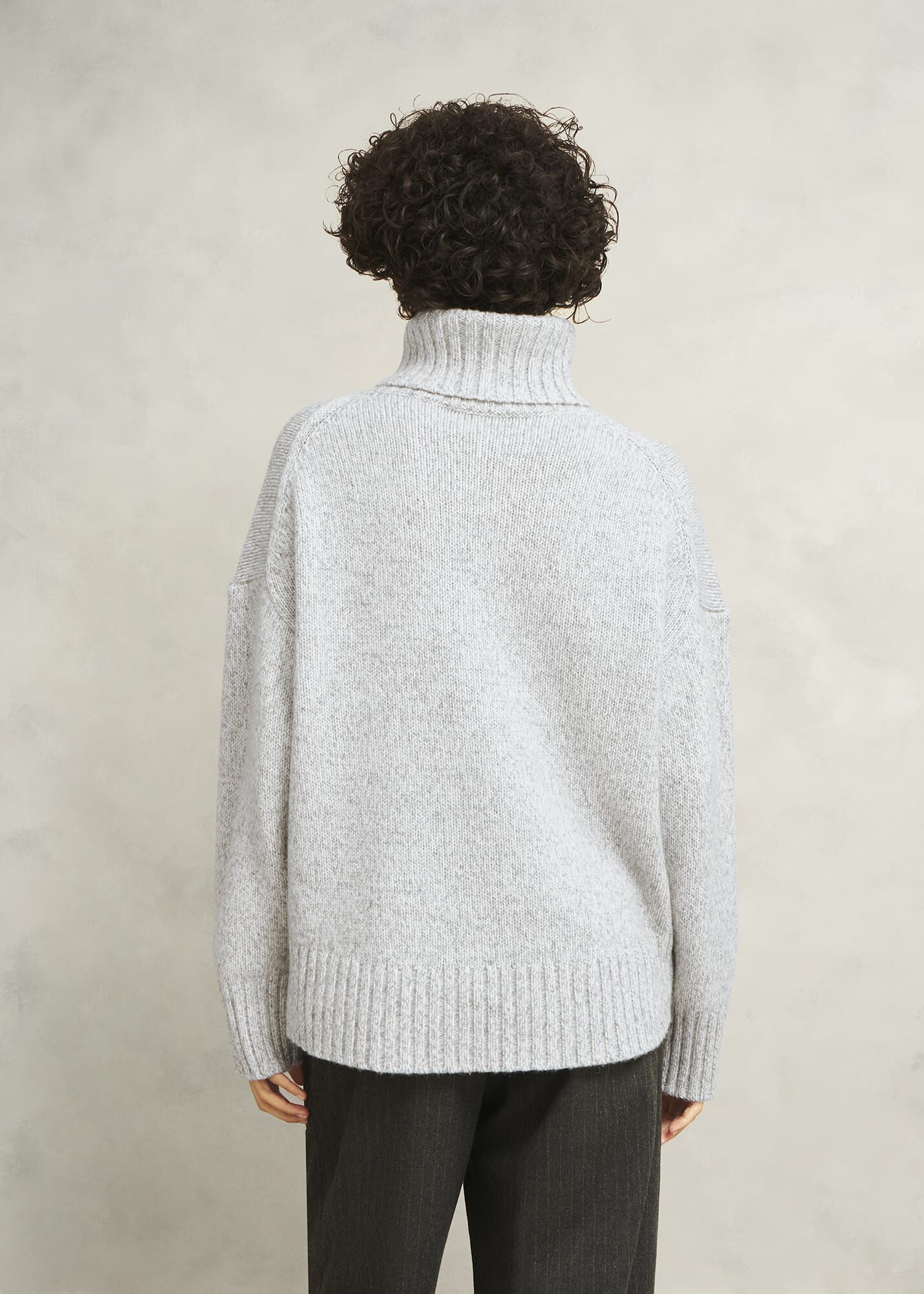 Grey Marl Yardley Chunky Roll Neck Knitted Sweater | Hobbs US |