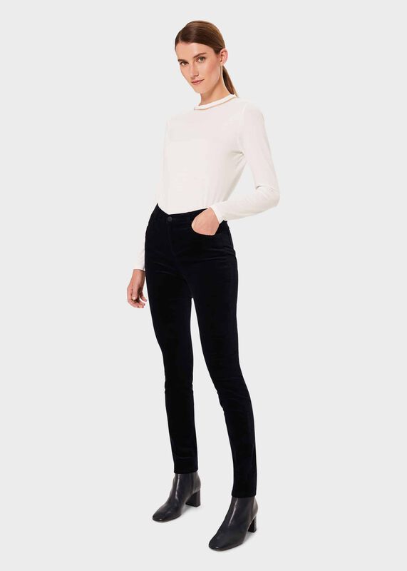 Marianne Velvet Skinny Jeans With Stretch