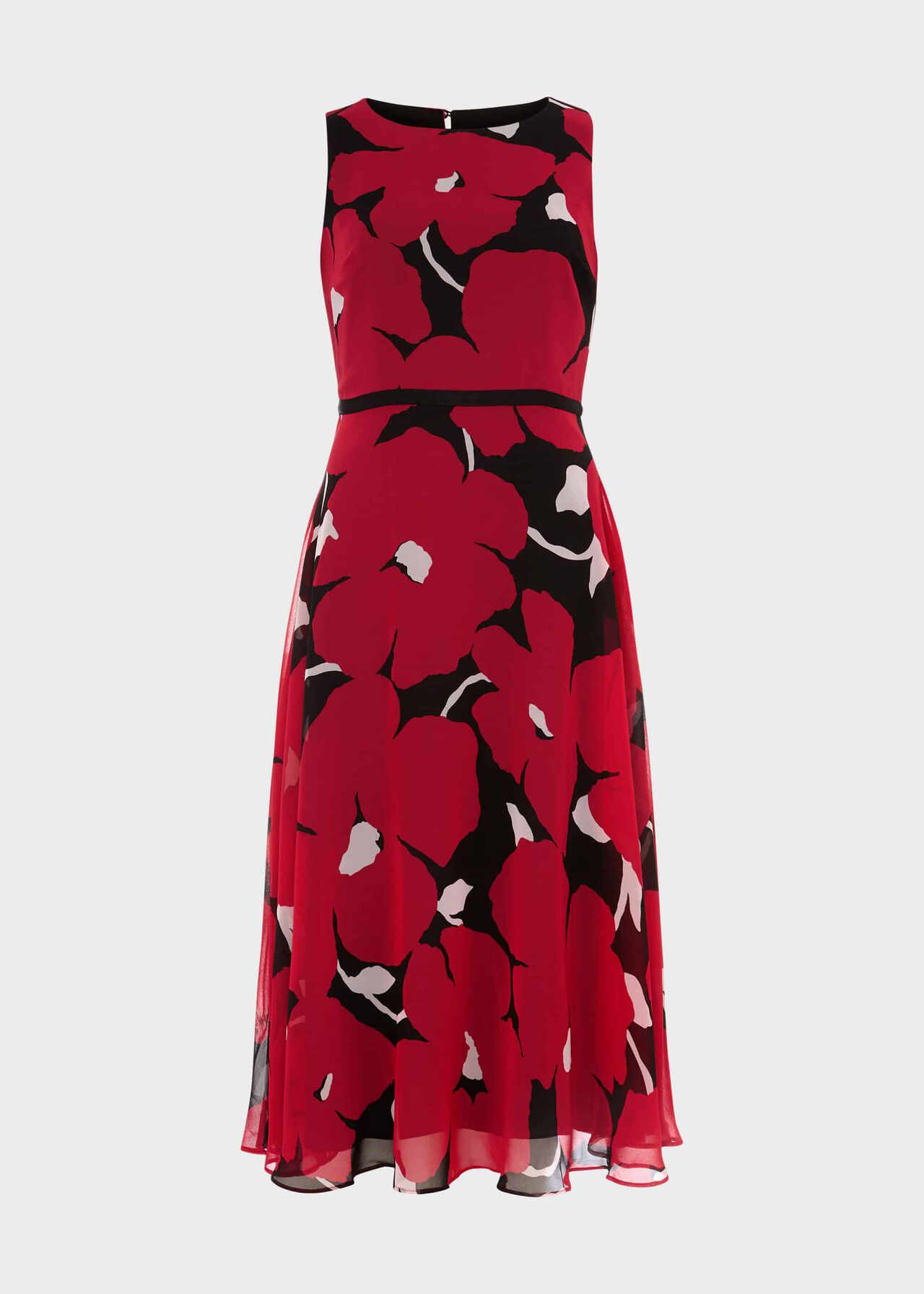 Petite Carly Floral Midi Dress Black Pink