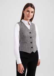 Elle Waistcoat, Black White, hi-res