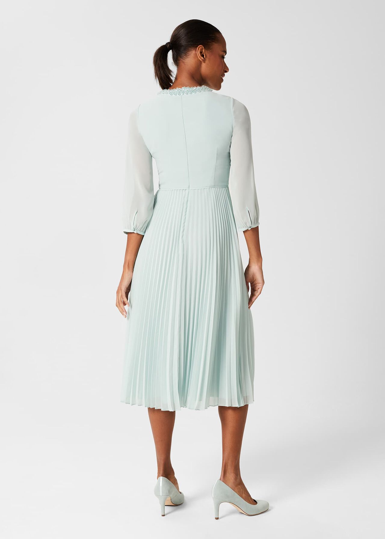 Sophia Fit And Flare Dress, Sage Green, hi-res