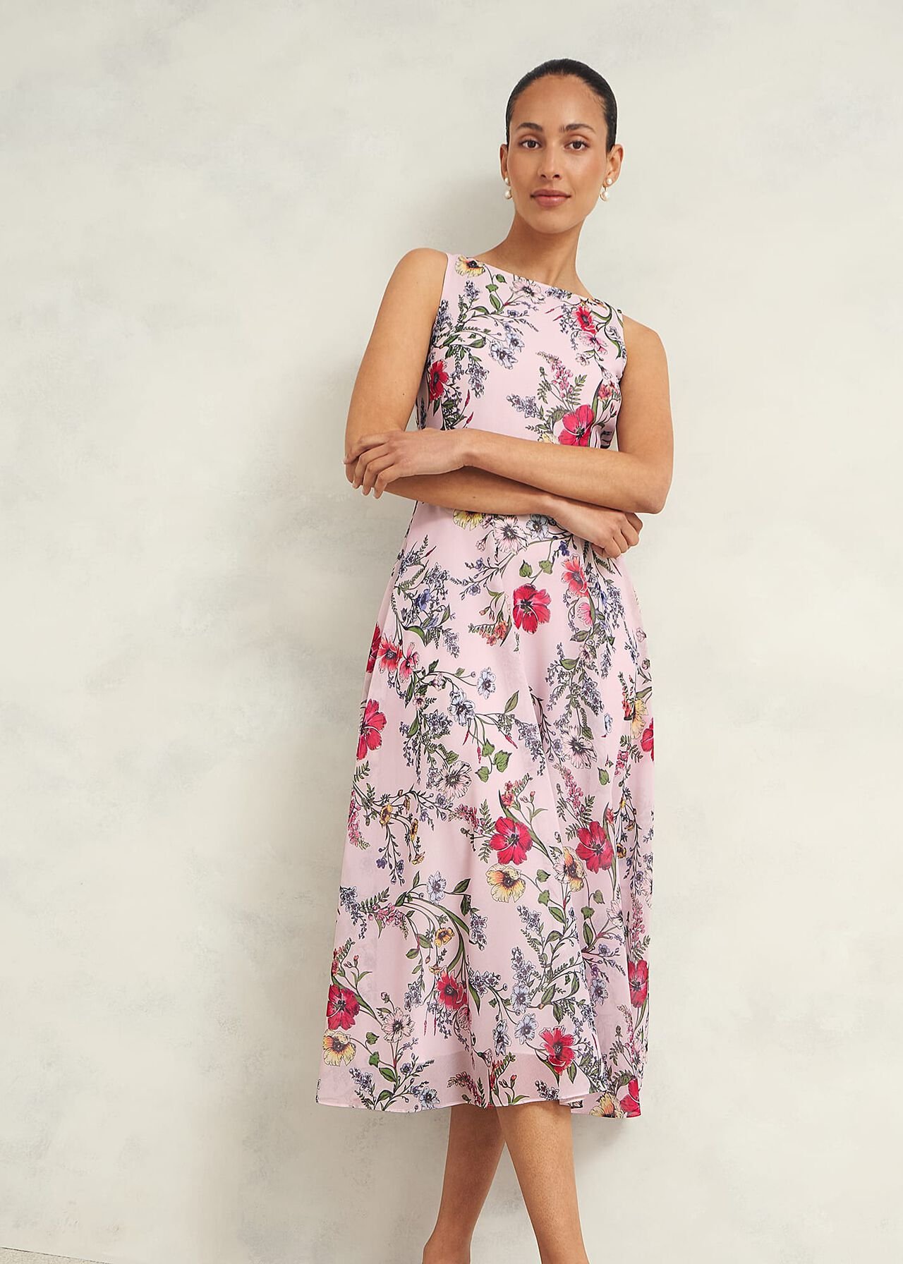 Carly Dress, Pale Pink Multi, hi-res