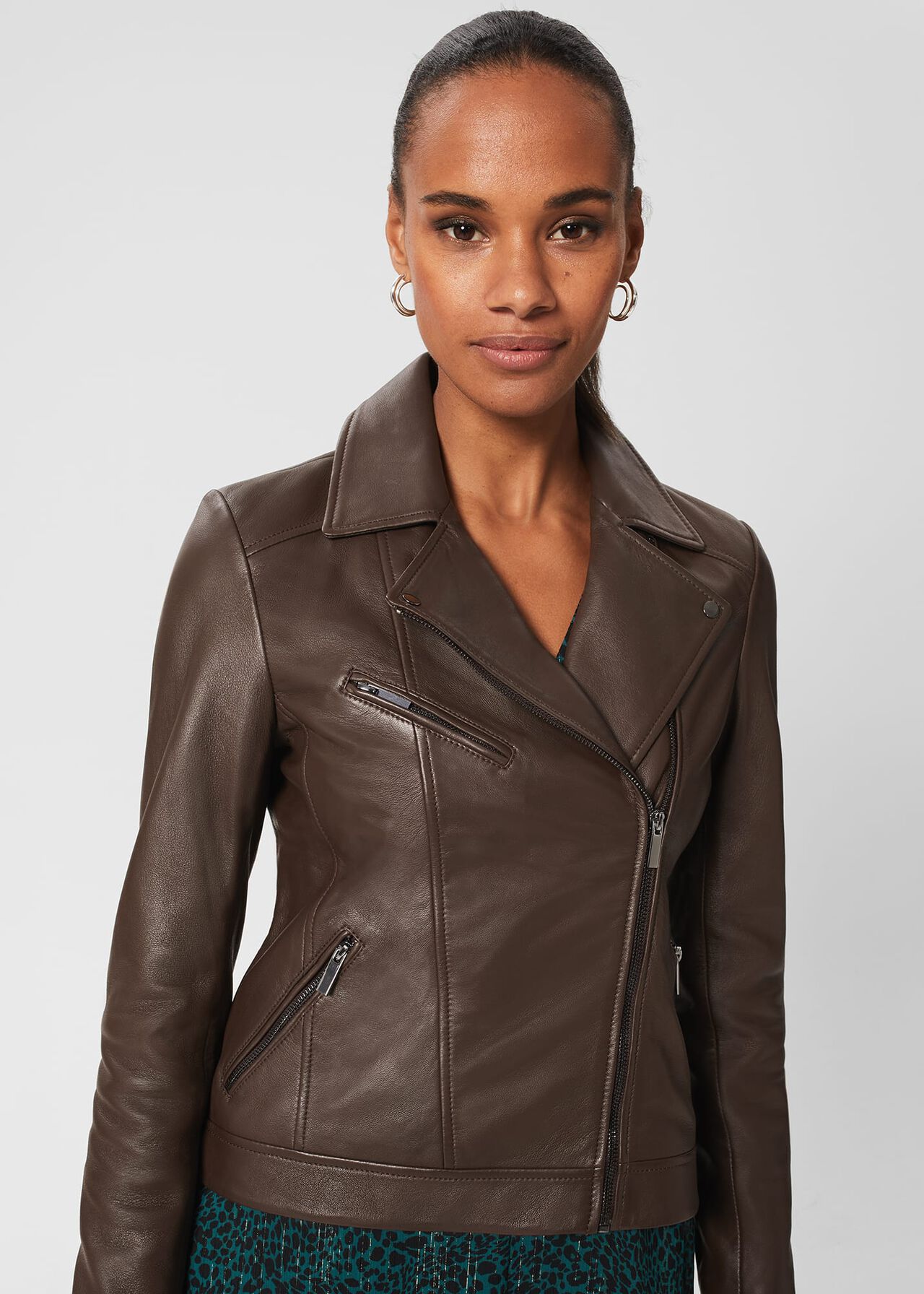 Dakota Leather Jacket, Chocolate Brown, hi-res