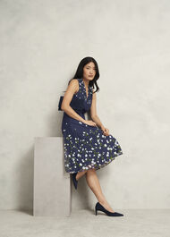 Petite Aria Dress, Midnight Blue, hi-res