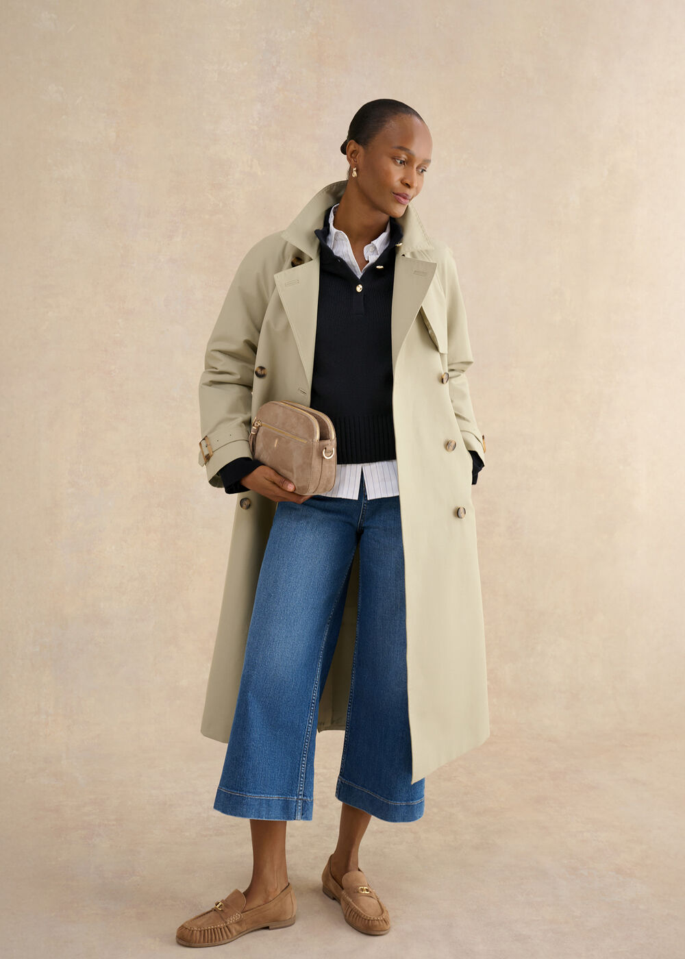 Adler Knitted Cotton Jumper, Hobbs Navy, hi-res