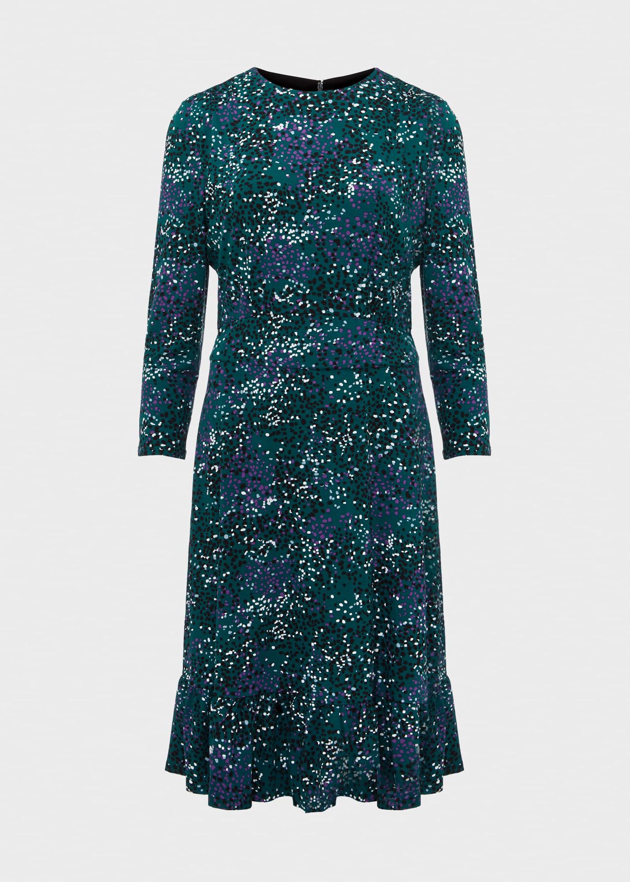 Ami Jersey Dress, Deep Teal Multi, hi-res