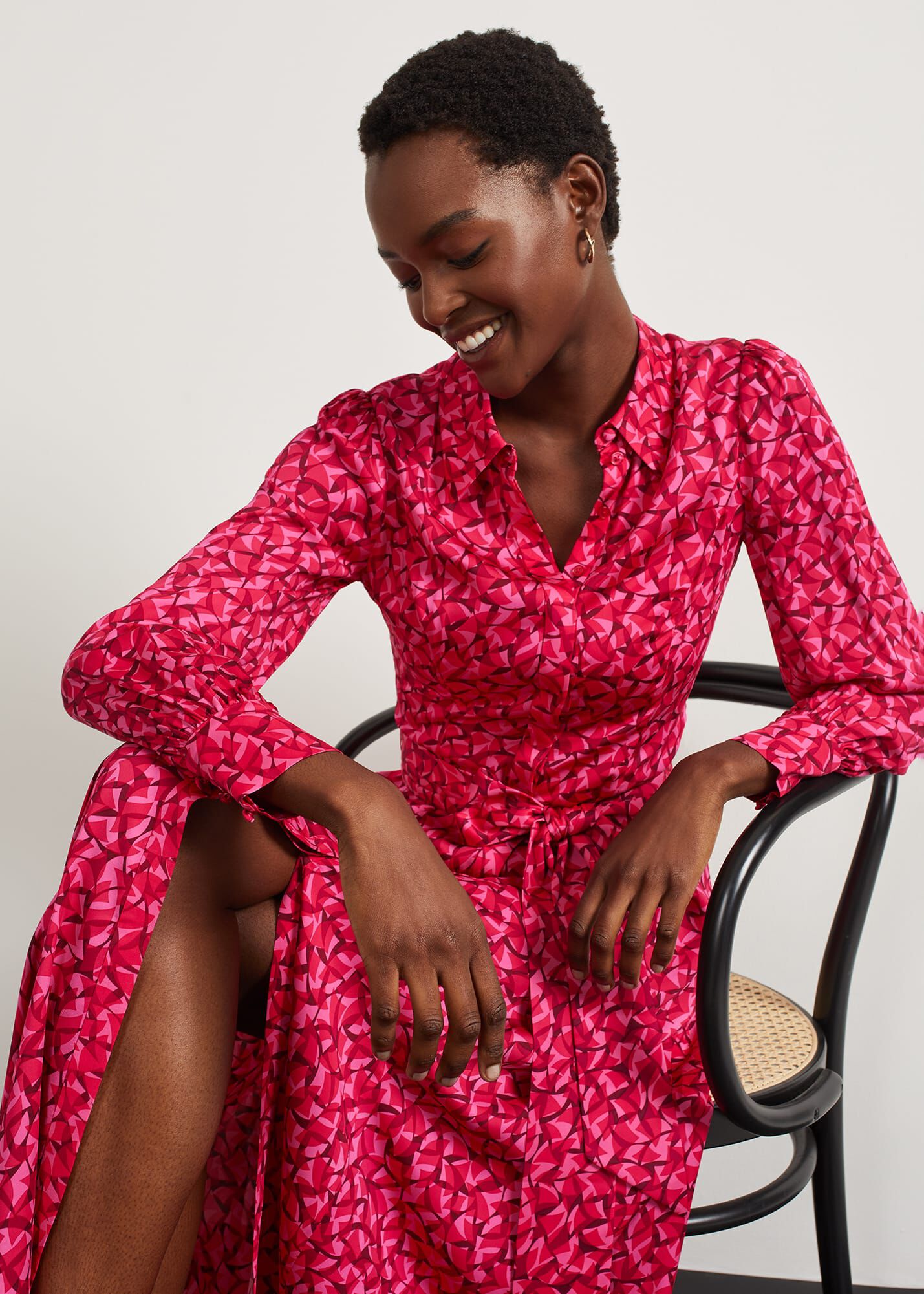 Nei knit set flare dress