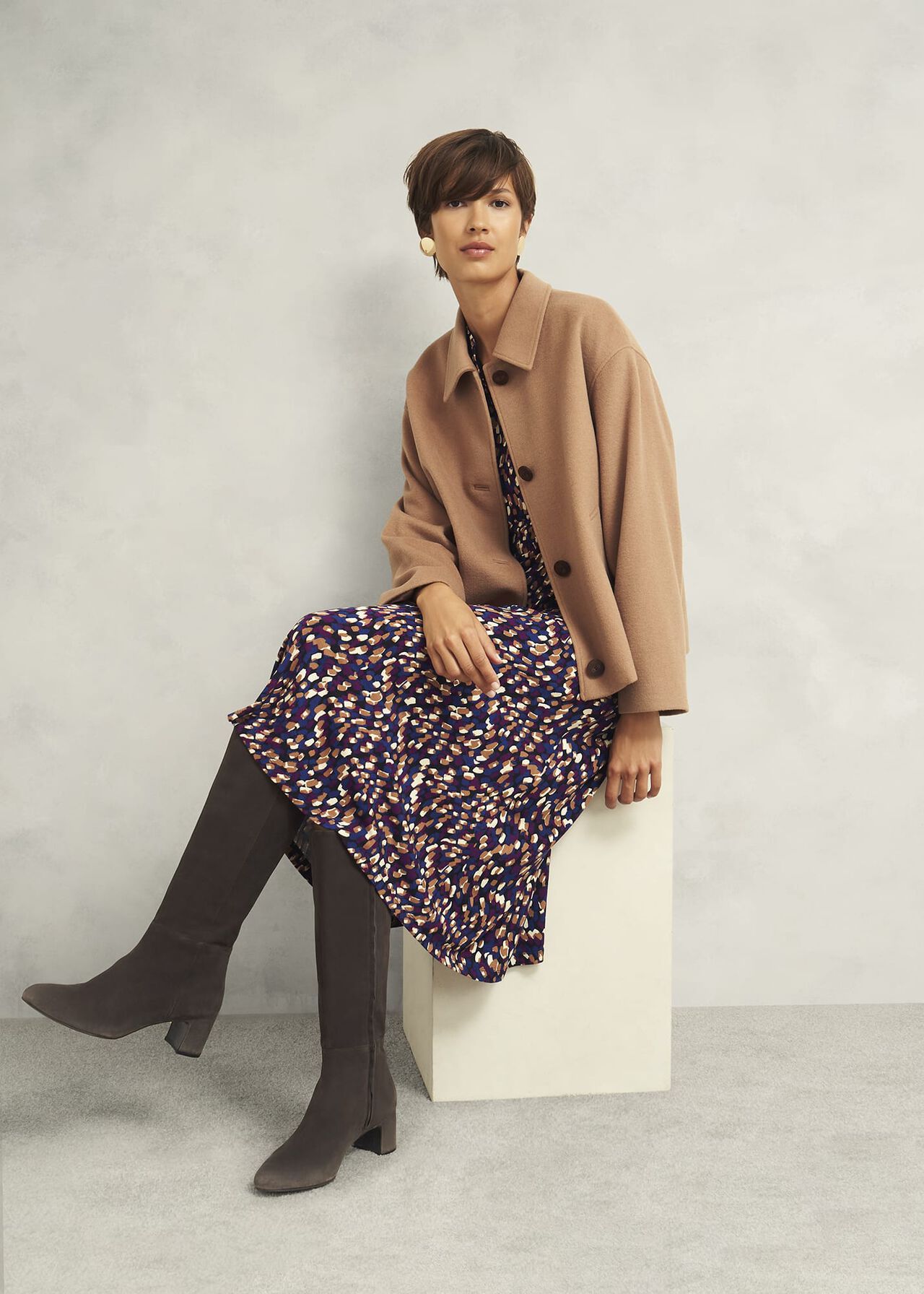 Caroline Knee Boots, Chocolate Brown, hi-res