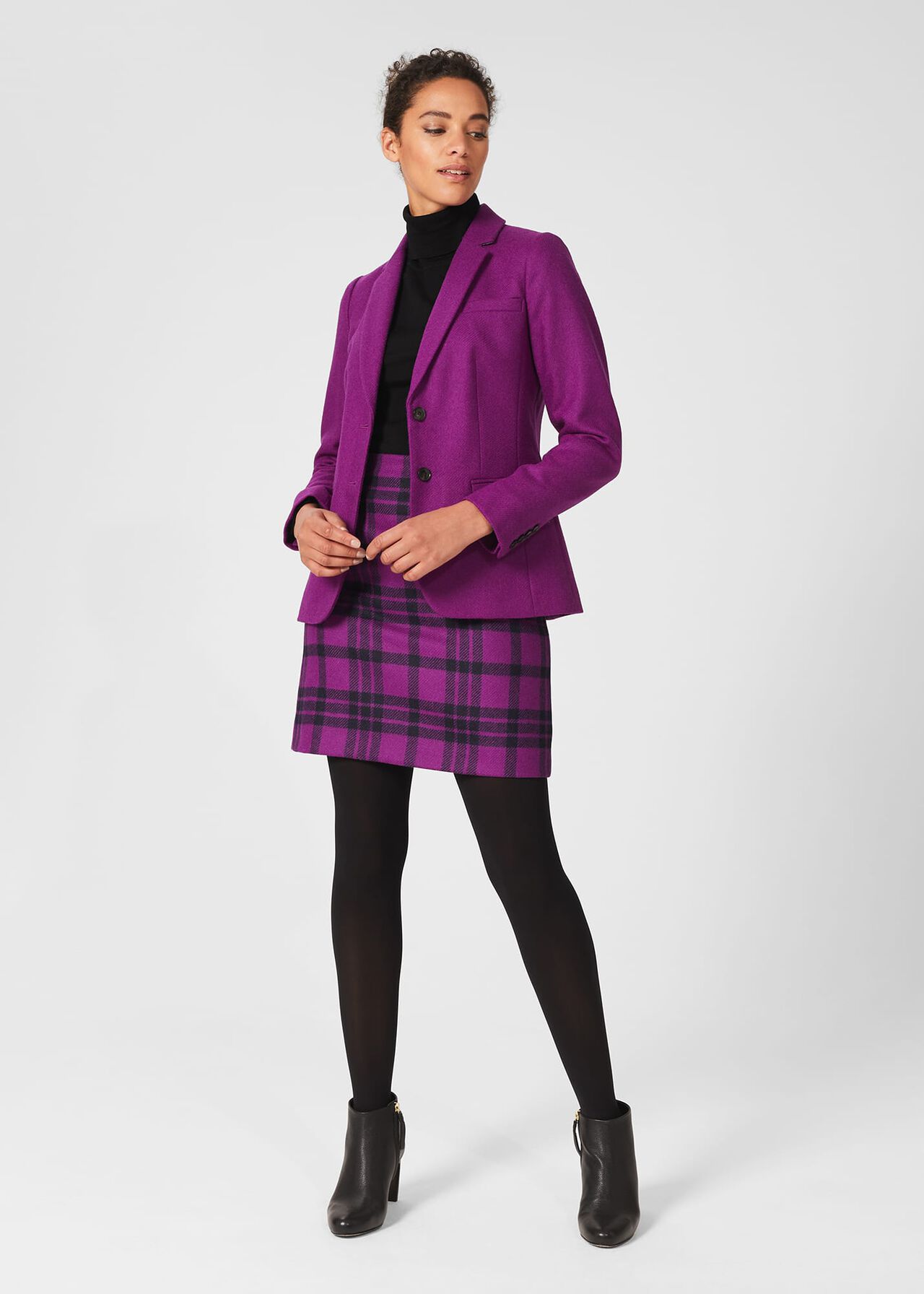 Maeve Wool Skirt , Purple Multi, hi-res