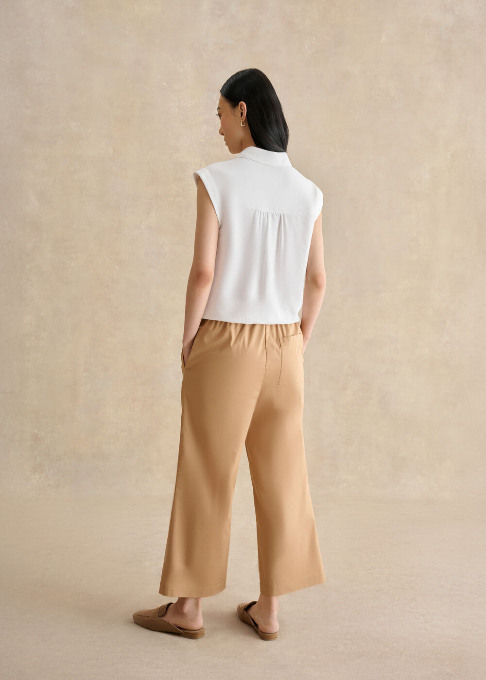 Lorrie Cotton Trousers, Cashew Brown, hi-res