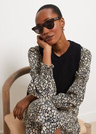 Selborne Cotton Wool Tank, Black, hi-res