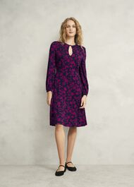 Grace Jersey Dress, Navy Pink, hi-res