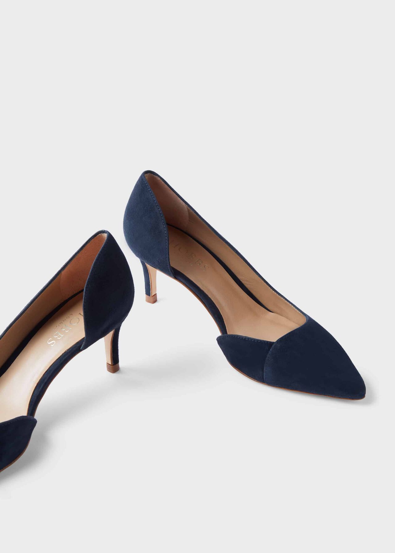 Selena Suede D'Orsay Court Shoes, Navy, hi-res