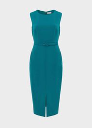 Alva Belted Dress, Lagoon Blue, hi-res