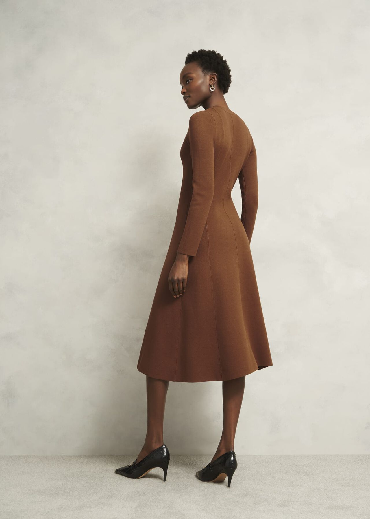 Liza Knitted Dress, Toffee, hi-res