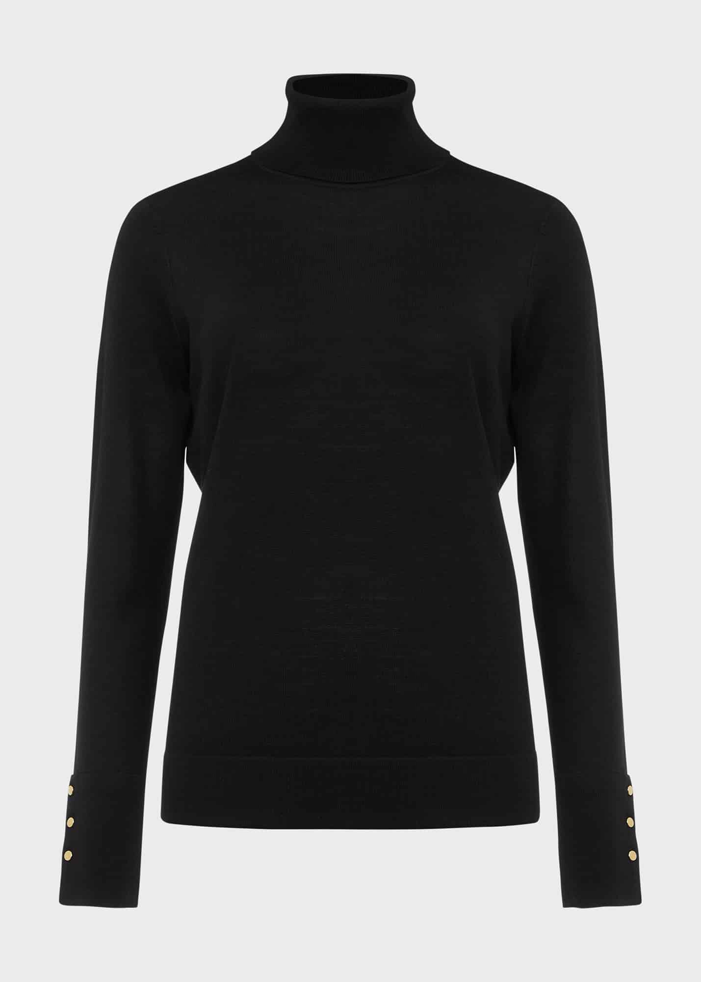 black wool polo neck