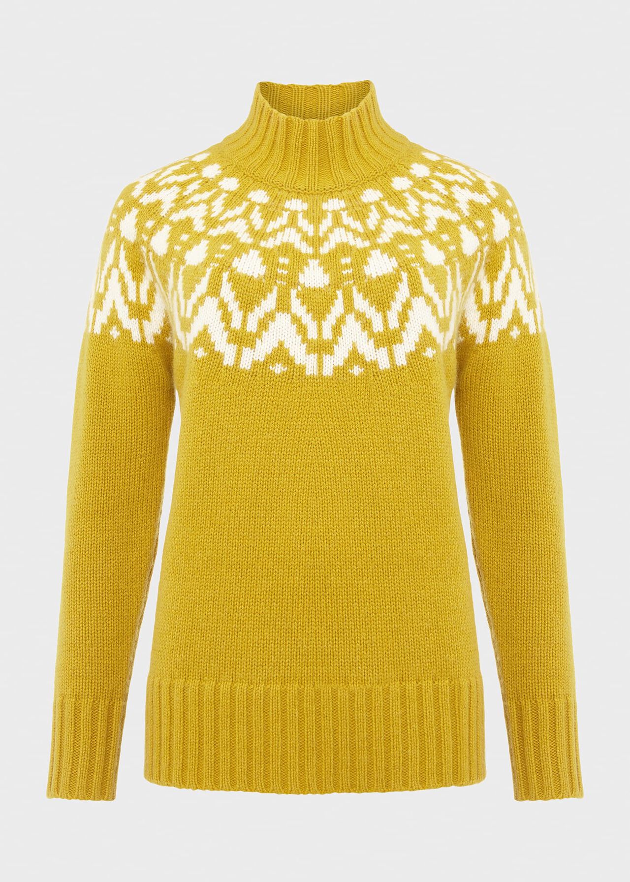 Meredith Fairisle Jumper with Alpaca, Lemon Yellow, hi-res