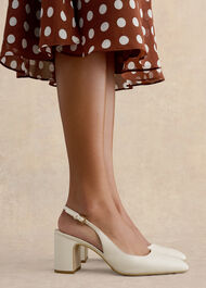 Lily Leather Slingback, Warm Ivory, hi-res