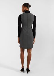 Violet Ponte Dress, Black Ivory, hi-res