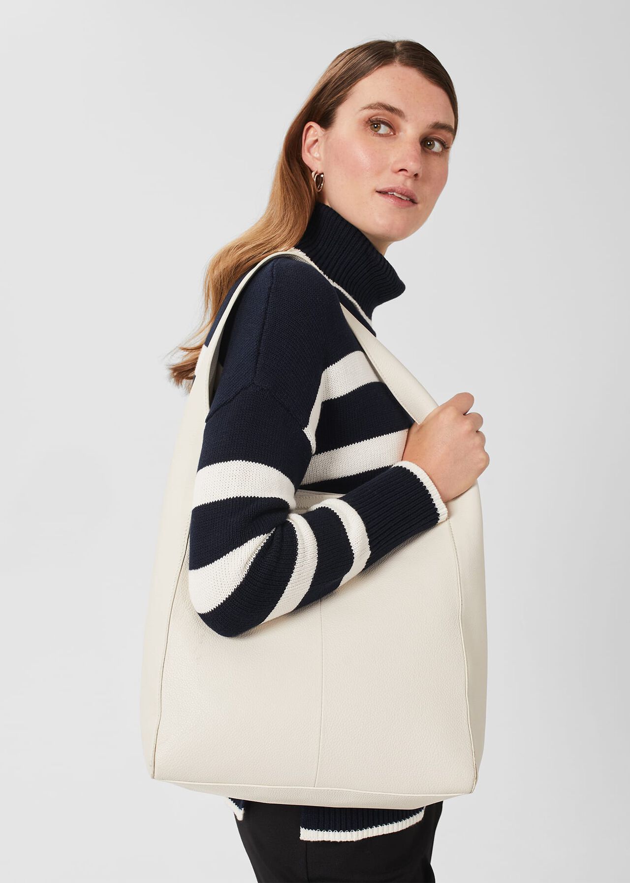 Filey Hobo Bag, White, hi-res
