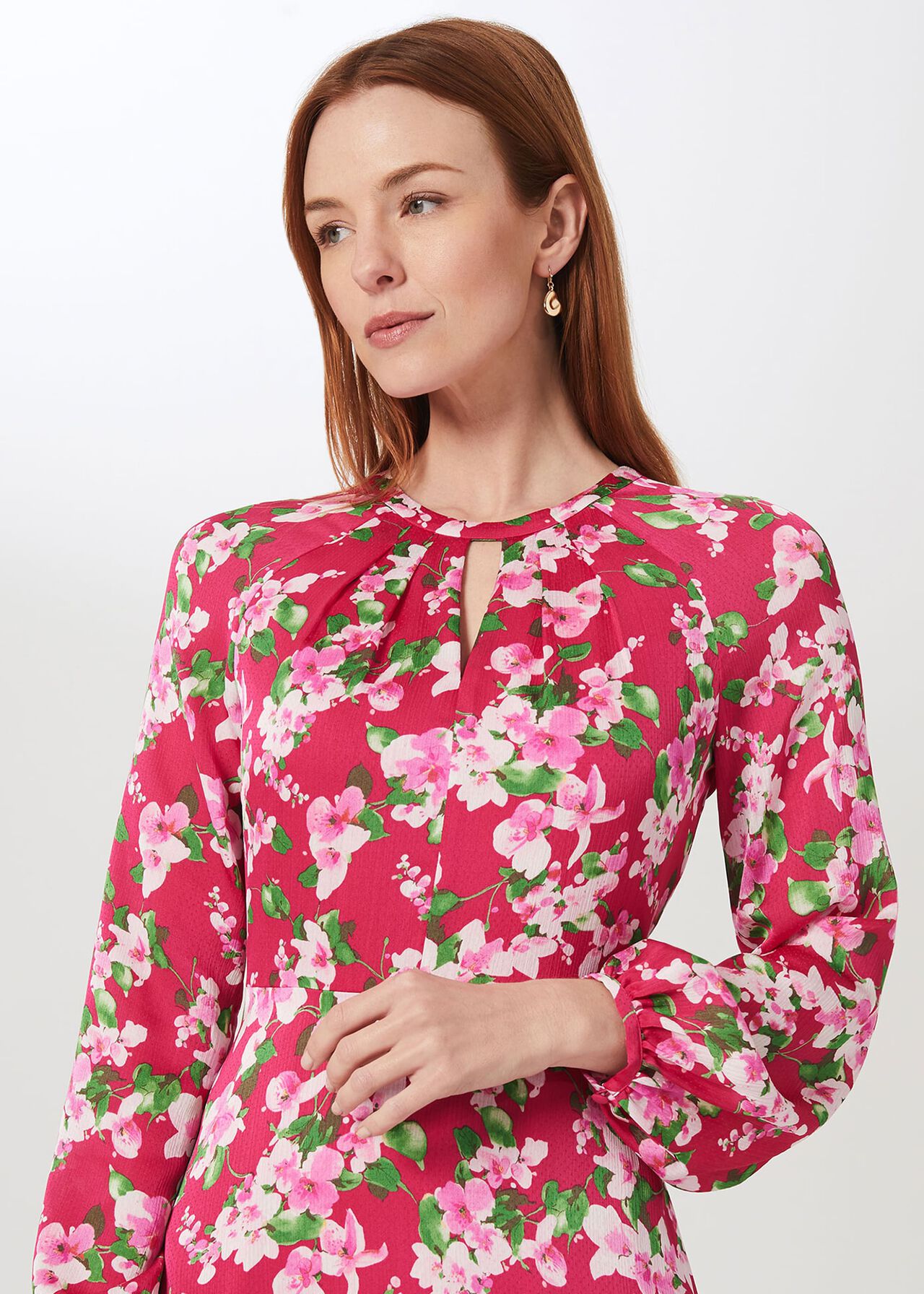 Marilyn Midi Dress, Fuchsia Multi, hi-res
