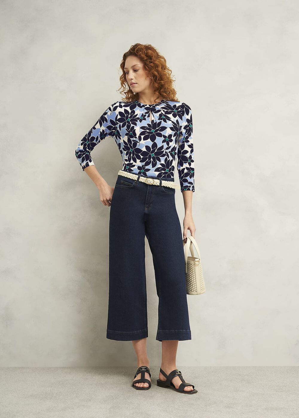 Julia Printed Top, Blue Multi, hi-res