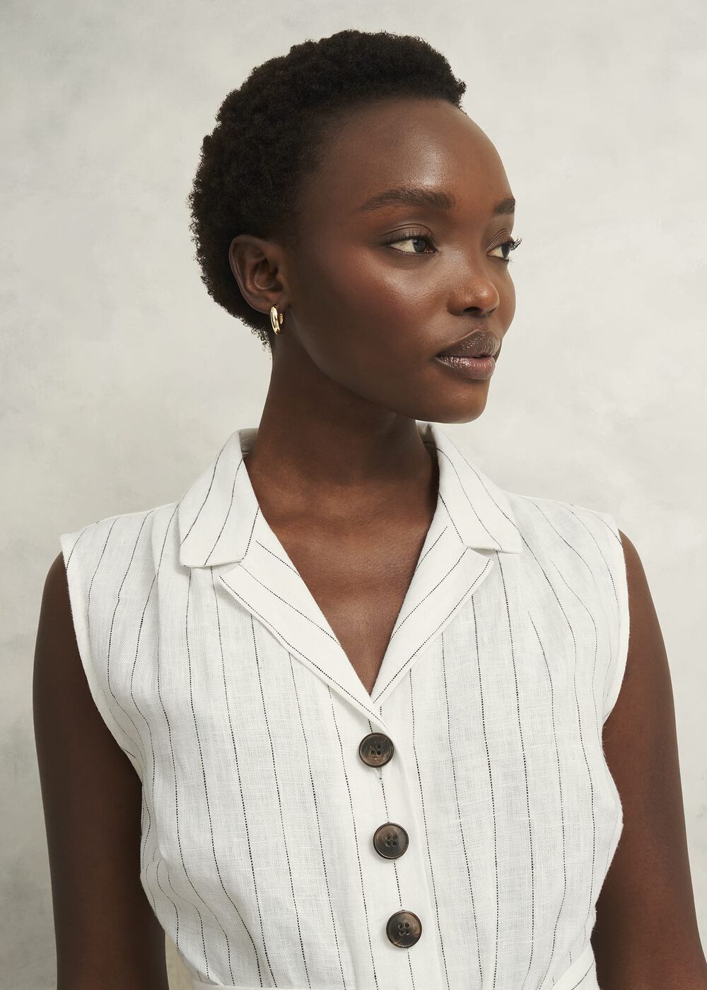 Destiny Linen Jumpsuit, Ivory Navy, hi-res