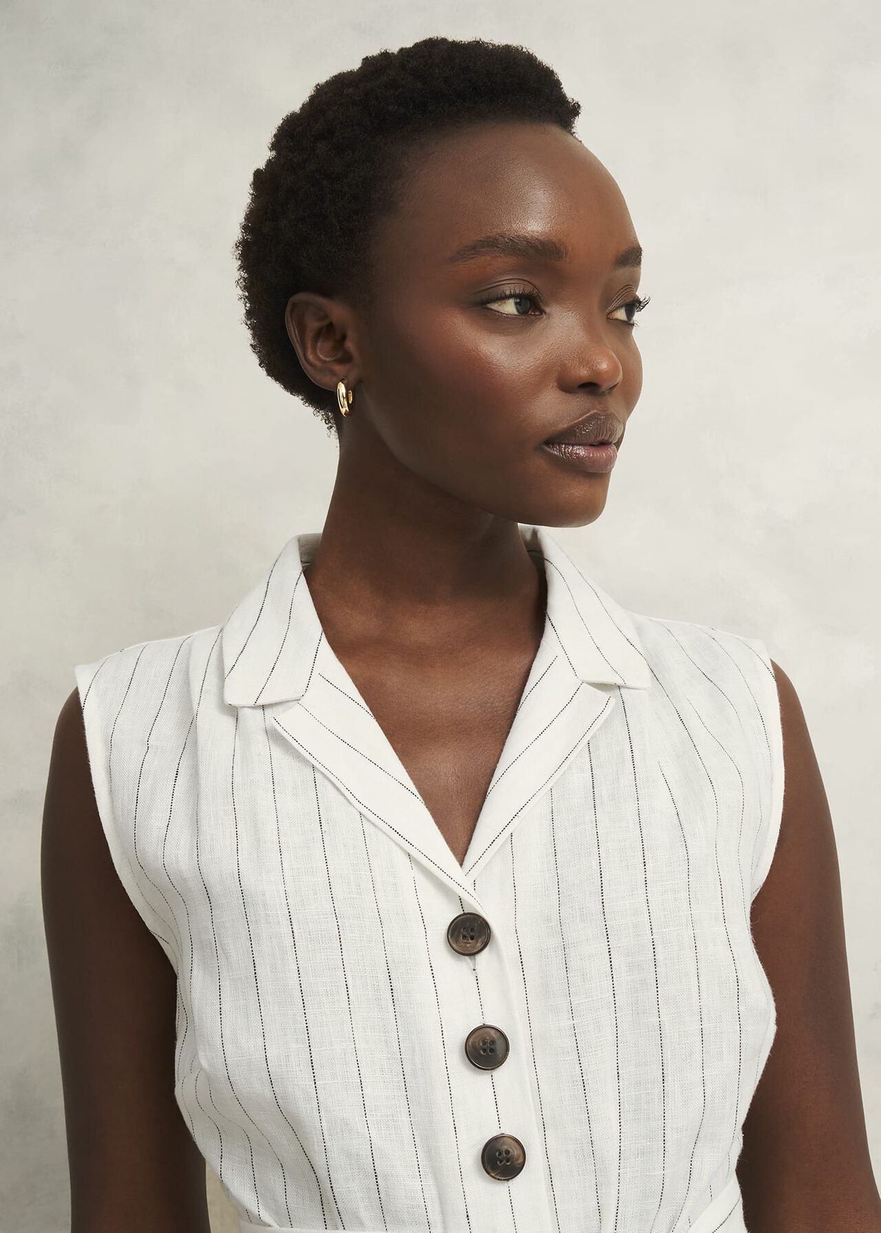 Destiny Linen Jumpsuit, Ivory Navy, hi-res