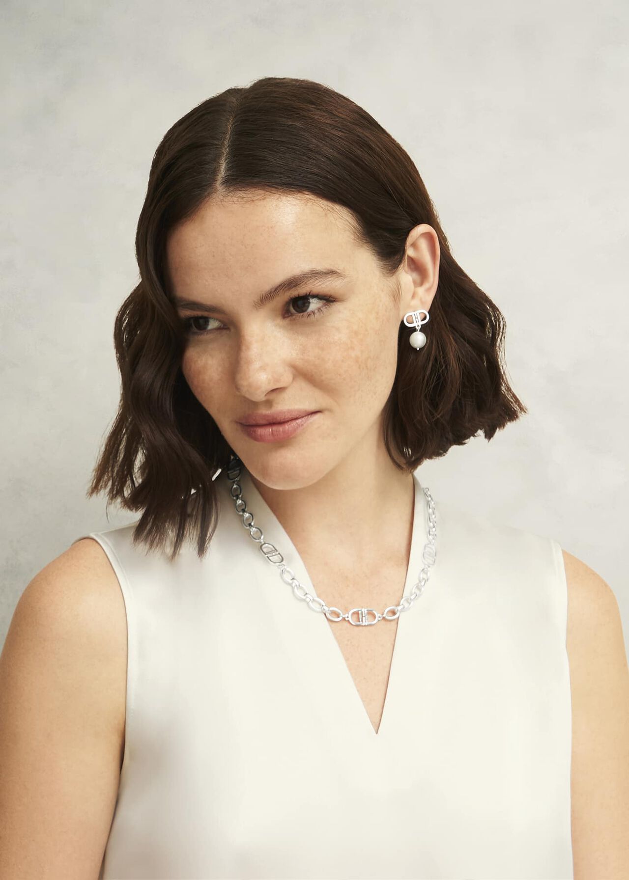 Bette Chain Silver Plated Necklace, Silver, hi-res