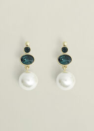 Priscilla Earrings, Green Ivory, hi-res