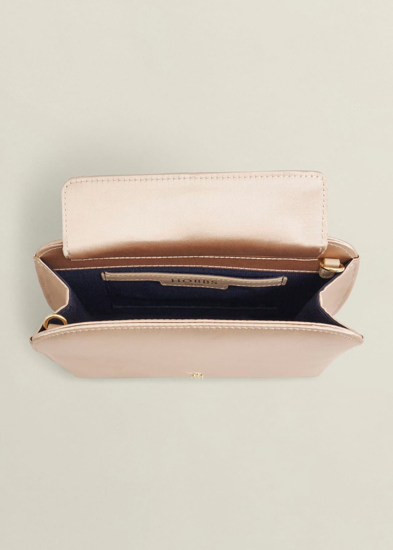 Milan Satin Clutch Bag, Warm Taupe, hi-res