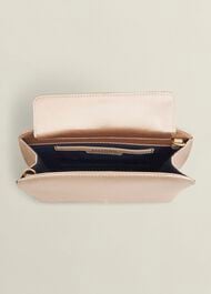 Milan Satin Clutch Bag, Warm Taupe, hi-res