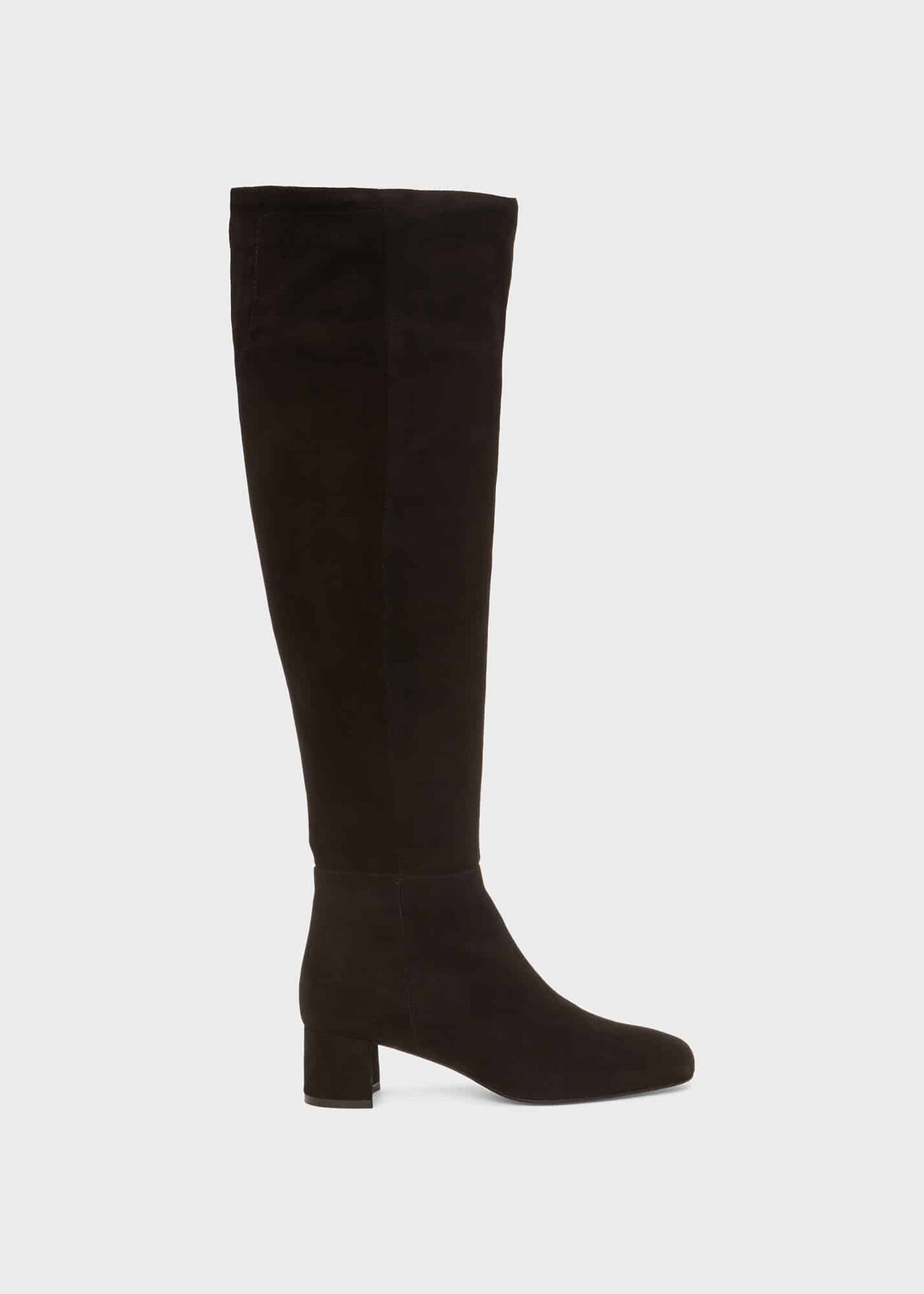 Khloe Leather Over Knee Boots, Black, hi-res