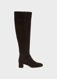 Khloe Leather Over Knee Boots, Black, hi-res