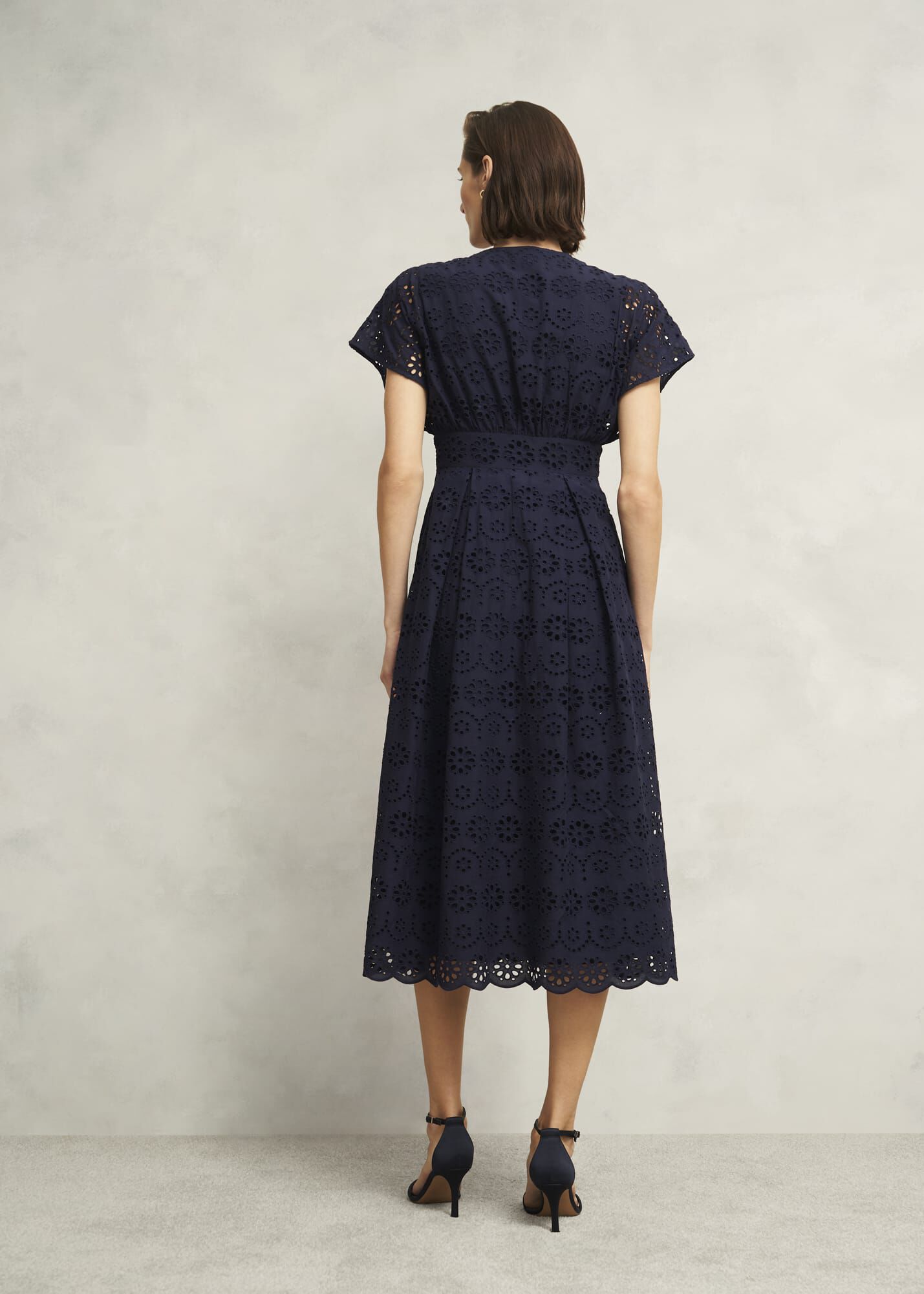 ★Hobbs London Morrab ブロダリーフレア 上質ワンピ★ Morrab Cotton Broderie Dress | Hobbs US |