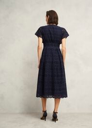 Morrab Cotton Broderie Dress, Midnight Navy, hi-res