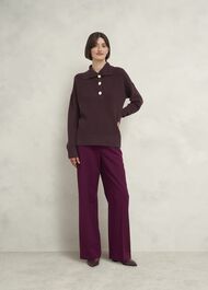 Brenna Merino Wool Jumper , Malbec, hi-res