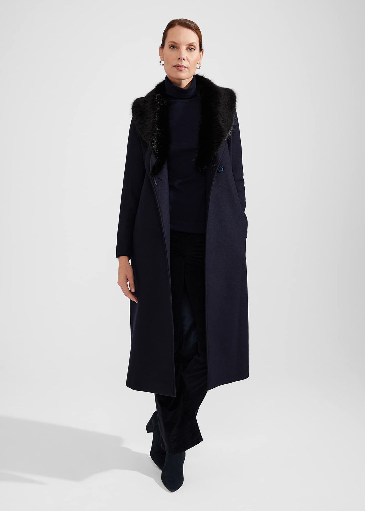 Arielle Wool Blend Coat, Navy, hi-res