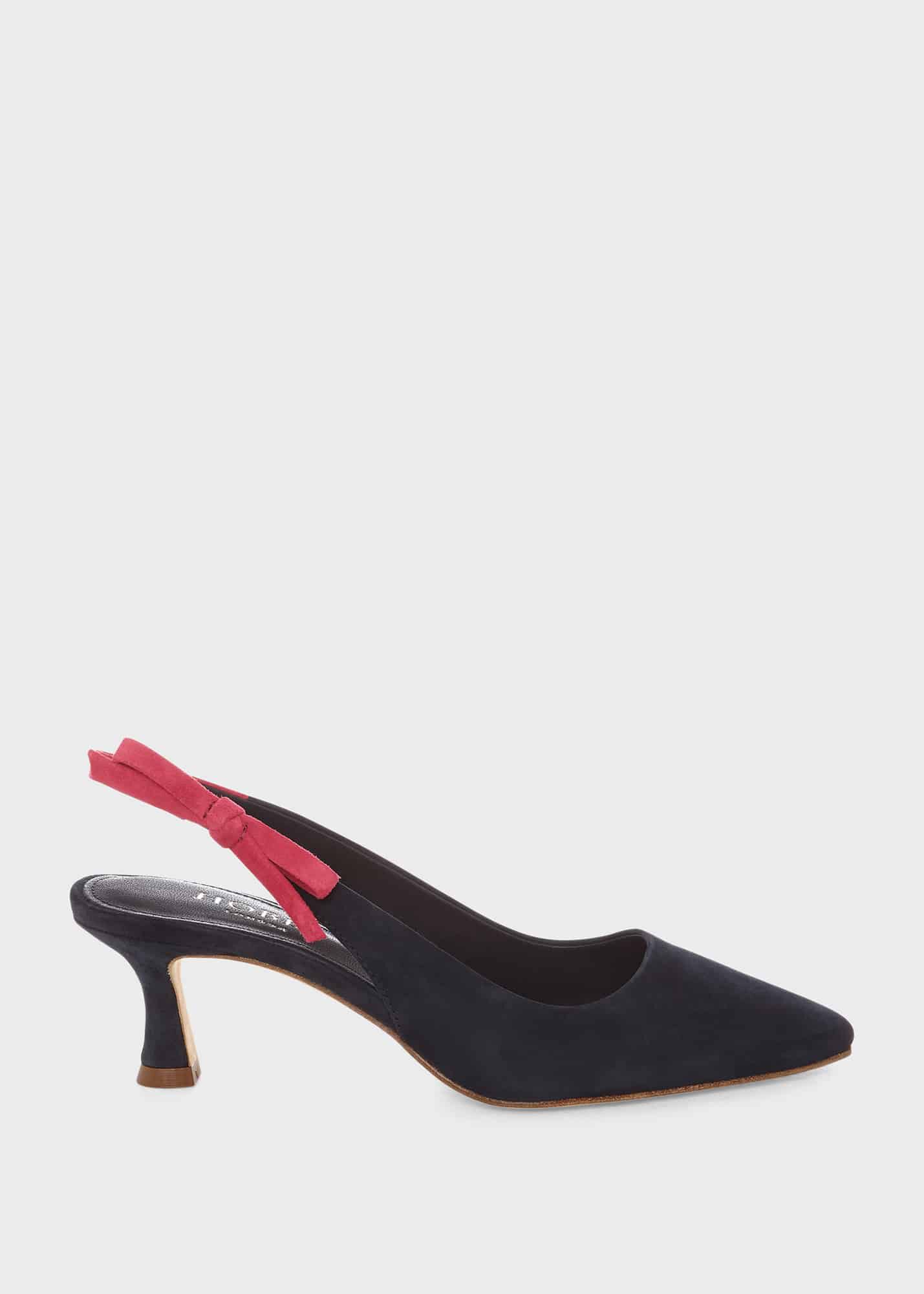 Navy kitten top heel slingbacks