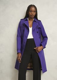 Skylar Shower Resistant Trench Coat, Future Purple, hi-res