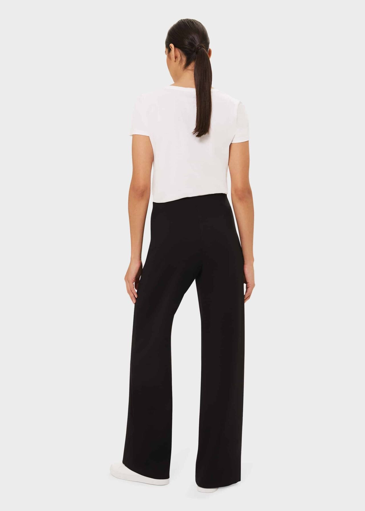 Pippa Jersey Wide Leg Pants, Black, hi-res