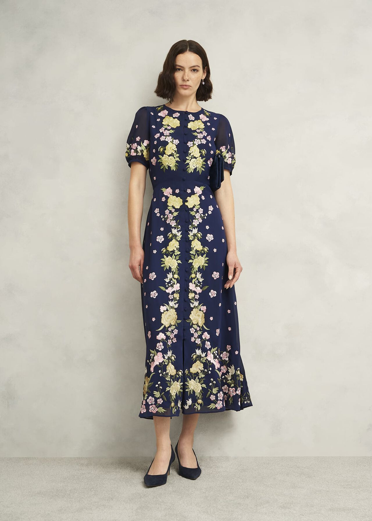 Elva Embroidered Dress, Midnight Multi, hi-res