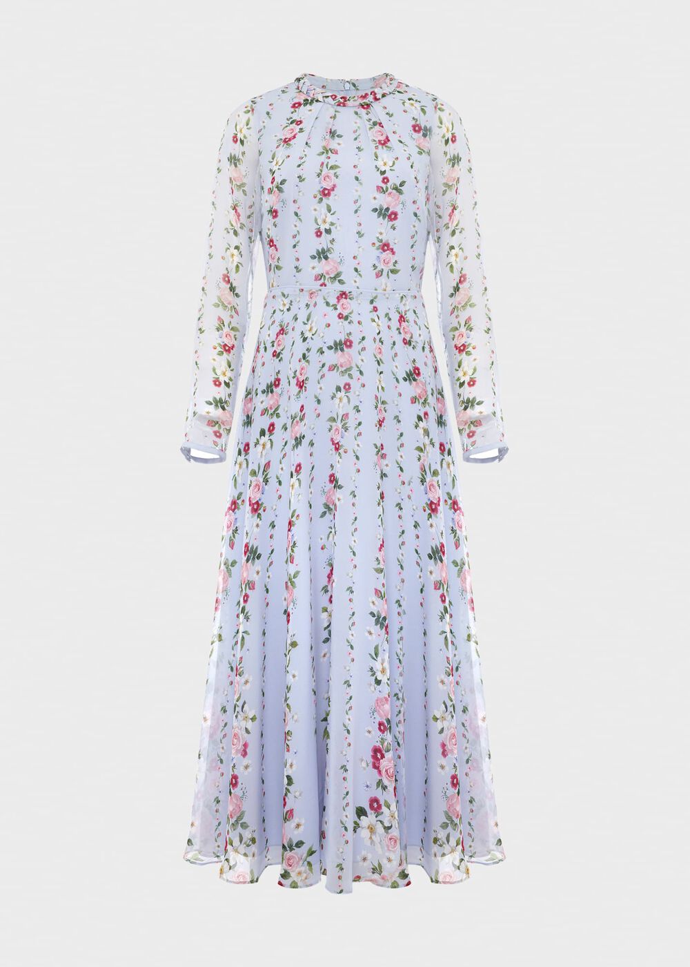 Rosabelle Silk Floral Dress, Blue Multi, hi-res