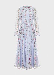 Rosabelle Silk Floral Dress, Blue Multi, hi-res