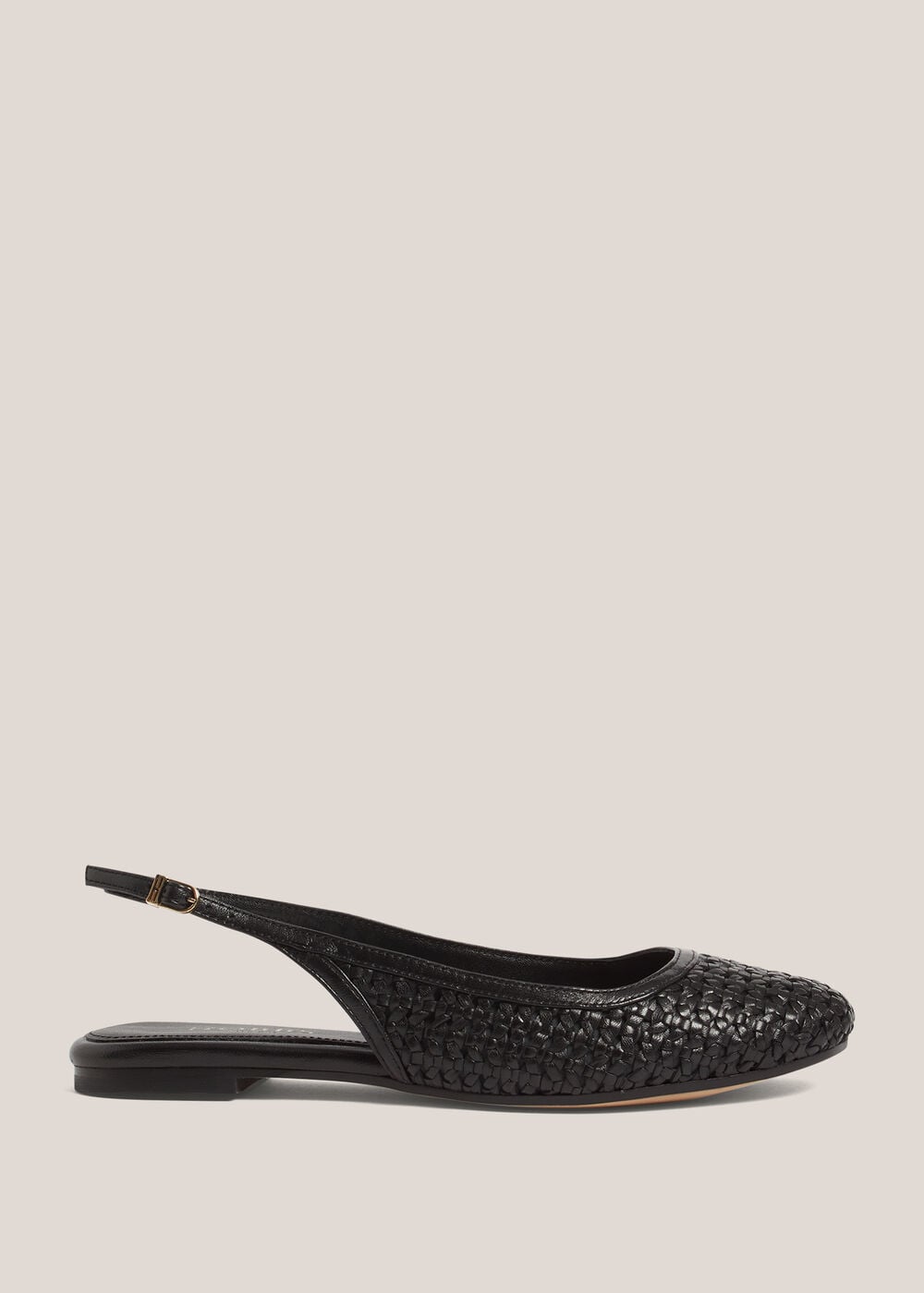 Georgia Woven Leather Flat Slingbacks