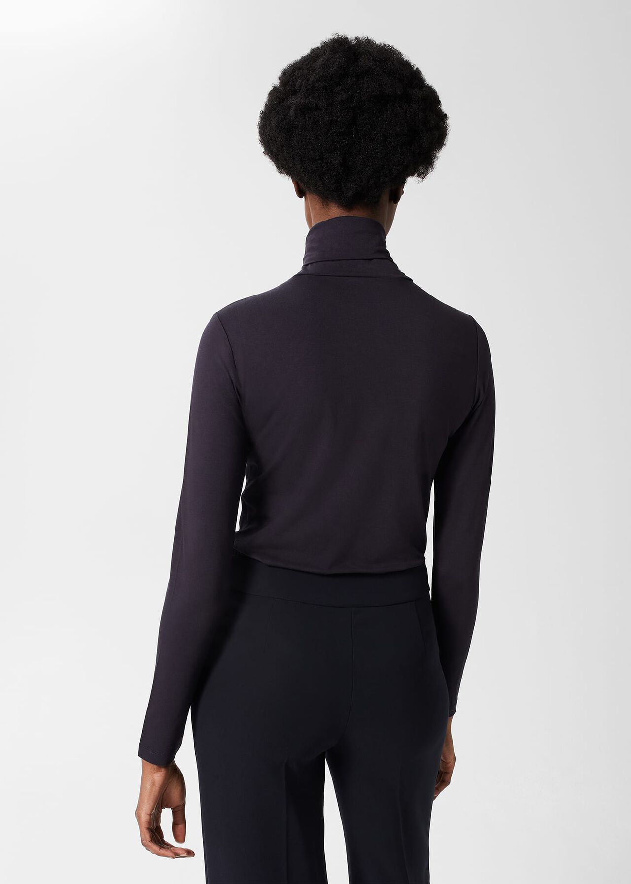 Mischa Roll Neck Top, Navy, hi-res